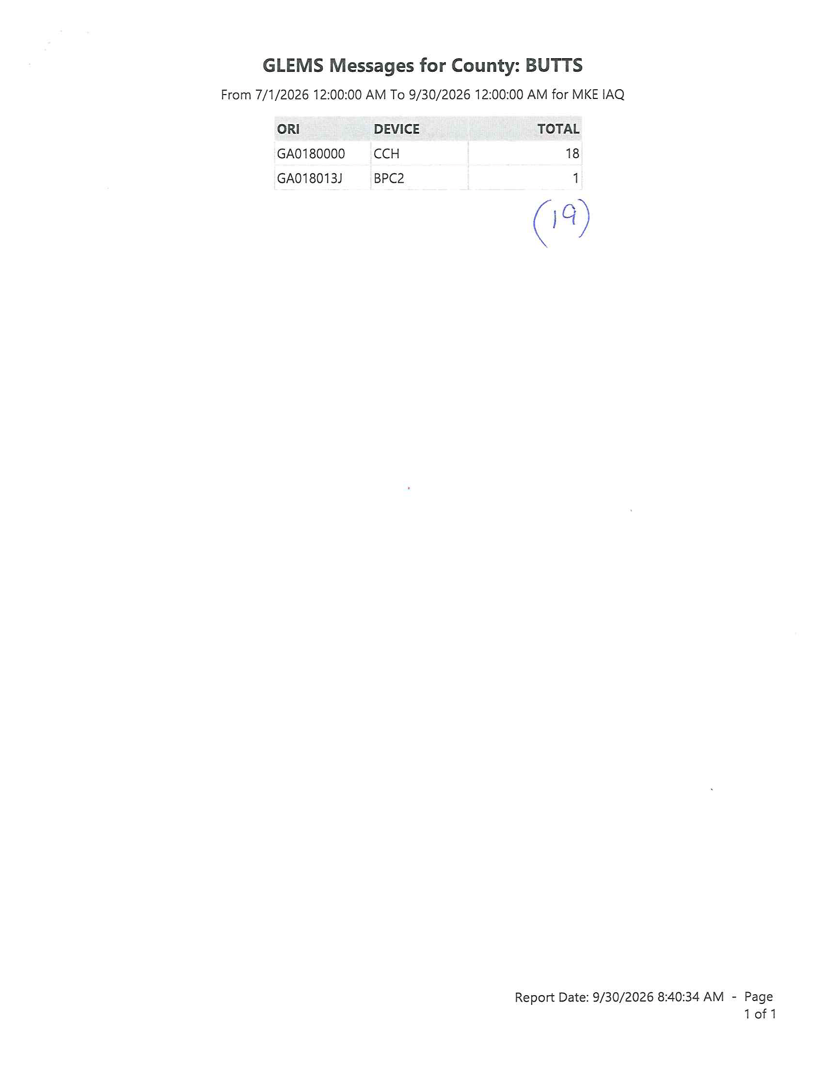 text on screen discussing the sheriff's office numbers from july 1 - september 30